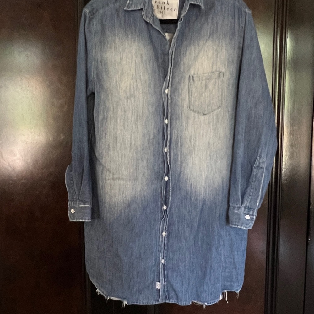 Frank & Eileen “Mary” Blue Long Sleeve Denim Shirt Dress